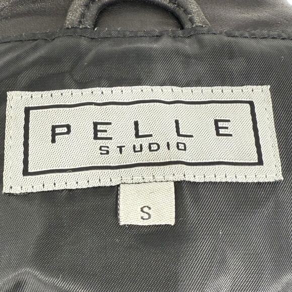 Y2K Pelle Studio Distressed Black Leather Jacket, Zip Front Size S, Missing Belt - Picture 6 of 8